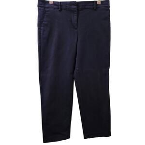 LOFT The Rivera Slim Mid-Rise Ankle-Length Pants Navy Size 10
